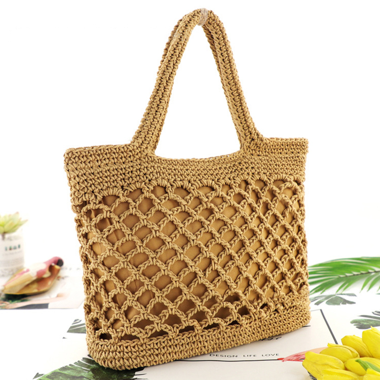 編みバッグ レディース トートバッグ 編み かごバッグ ビーチ ロープ ネット ジョイフィール joyfeel