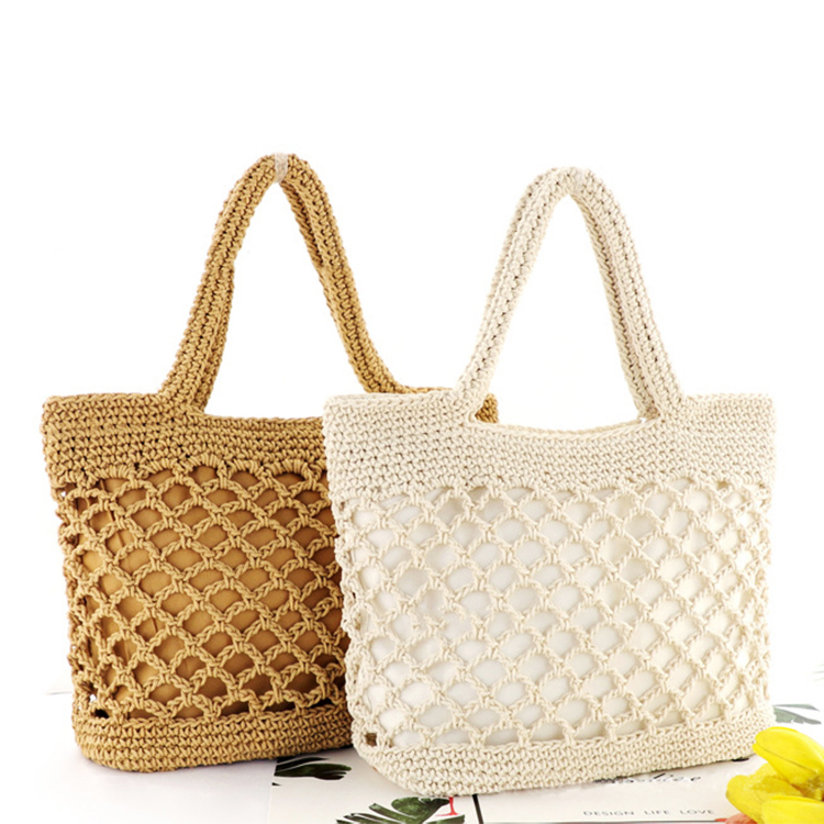 編みバッグ レディース トートバッグ 編み かごバッグ ビーチ ロープ ネット ジョイフィール joyfeel