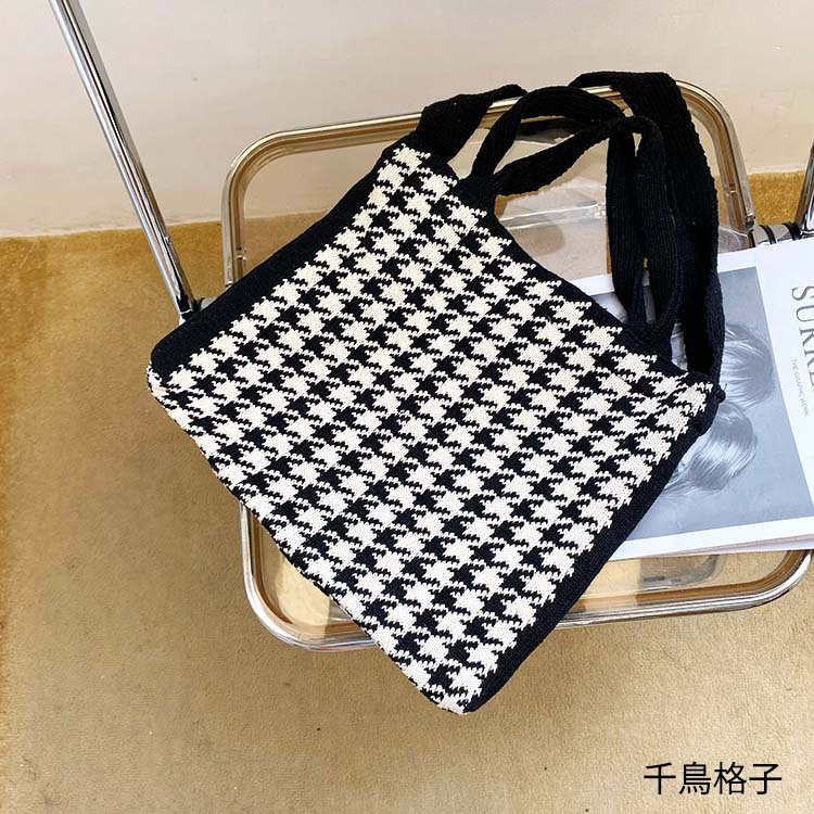 バッグ レディース ニットバッグ トートバッグ ニット ワンショルダー ホワイト ブラック 秋 冬 Dazzle ダズル