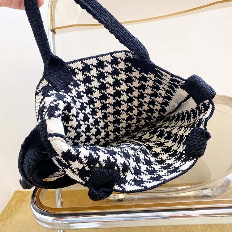 バッグ レディース ニットバッグ トートバッグ ニット ワンショルダー ホワイト ブラック 秋 冬 Dazzle ダズル