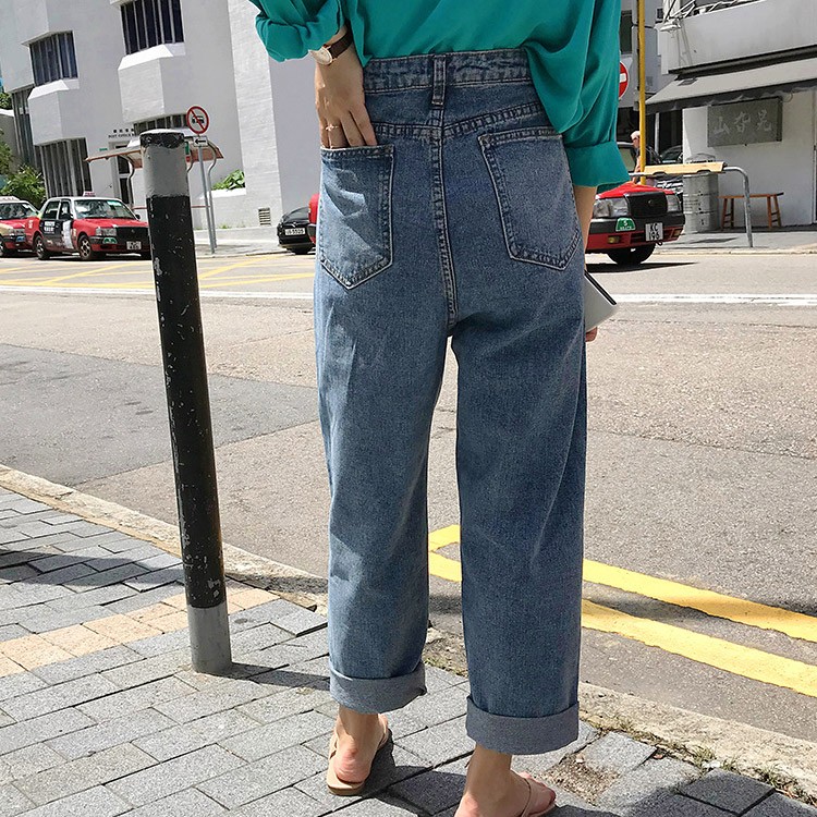 デニム ワイド ギャザー ロング ハイウエスト レディース 韓国ファッション Dazzle ダズル