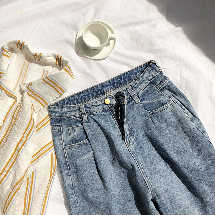 デニム ワイド ギャザー ロング ハイウエスト レディース 韓国ファッション Dazzle ダズル