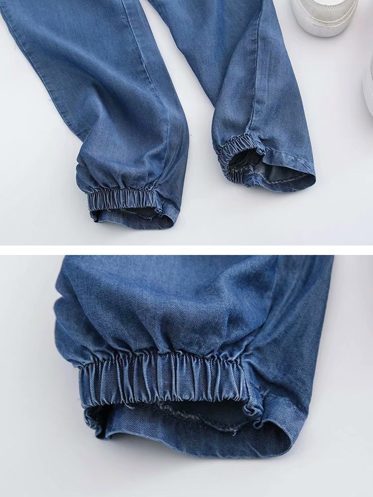 ソフトデニム ロングパンツ デニムパンツ 大きいサイズ ハーレムパンツ レディース 韓国 送料無料 ジョイフィール joyfeel