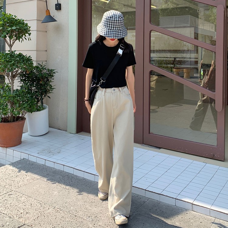 ワイドパンツ デニム レディース ロングパンツ ストレートパンツ ハイウエスト 韓国 送料無料 Dazzle ダズル