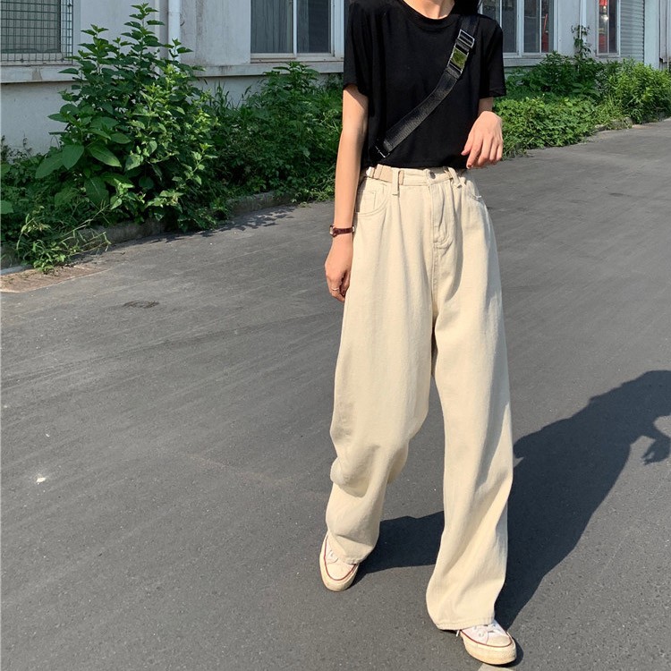 ワイドパンツ デニム レディース ロングパンツ ストレートパンツ ハイウエスト 韓国 送料無料 Dazzle ダズル