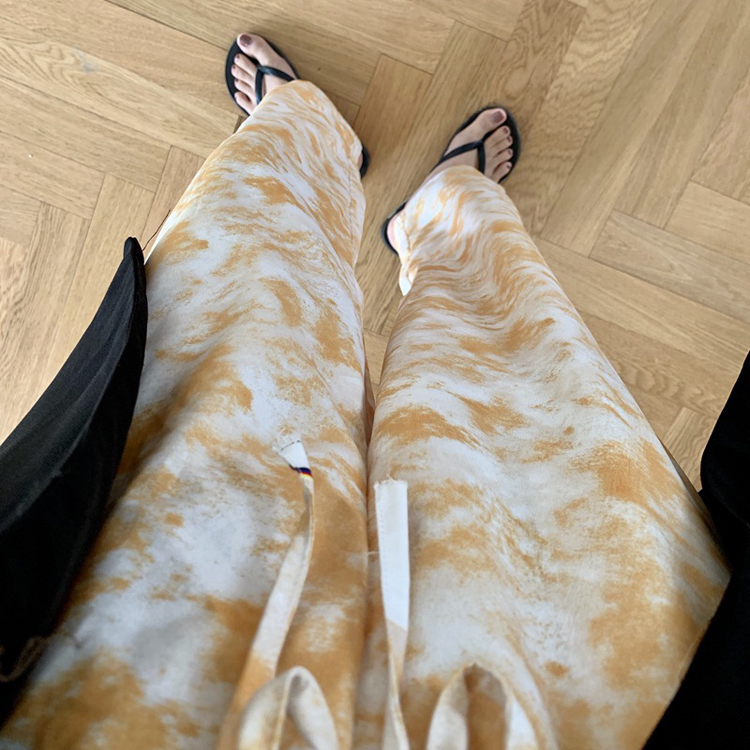 ワイドパンツ レディース 柄パンツス ストレッチ 韓国 送料無料 ジョイフィール joyfeel