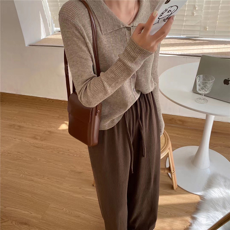 ワイドパンツ ゴム レディース ゆったり ロングパンツ くすみカラー 韓国 送料無料 ジョイフィール joyfeel