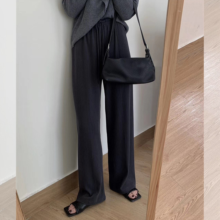 ワイドパンツ ゴム レディース ゆったり ロングパンツ くすみカラー 韓国 送料無料 ジョイフィール joyfeel