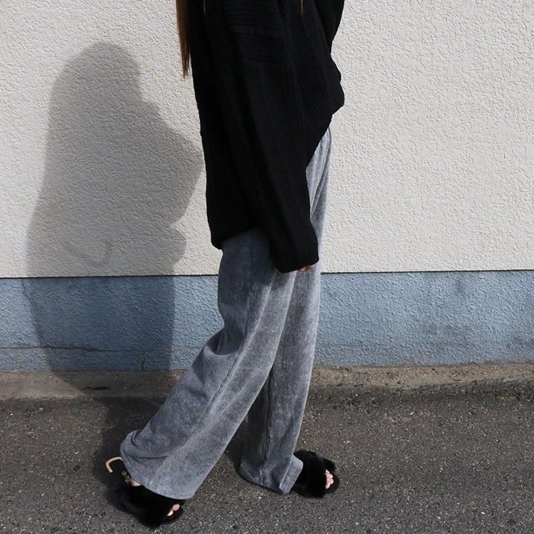 コーデュロイ パンツ レディース ハイウエスト ストレート 韓国 送料無料 Dazzle ダズル