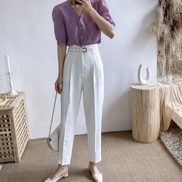 ワイドパンツ レディース ロング ロングパンツ リボン スラックス 韓国 送料無料 Dazzle ダズル