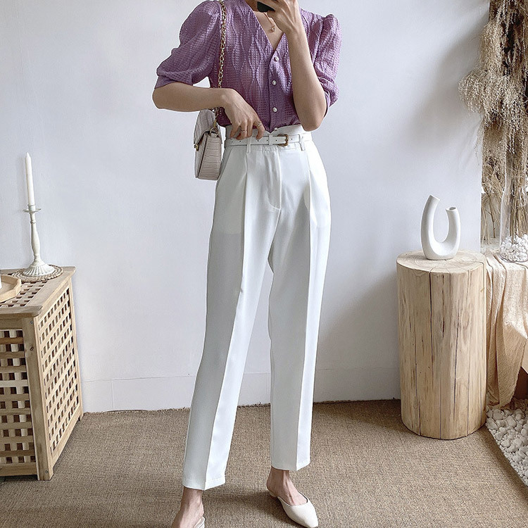 ワイドパンツ レディース ロング ロングパンツ リボン スラックス 韓国 送料無料 Dazzle ダズル