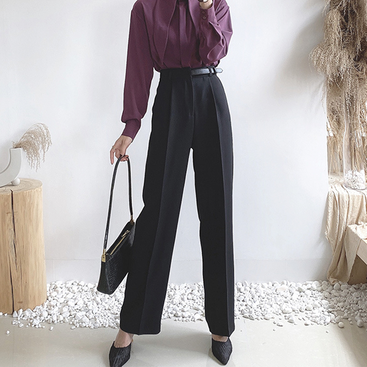 スラックス レディース ストレートパンツ ロングパンツ エレガント オフィス ハイウエスト Dazzle ダズル