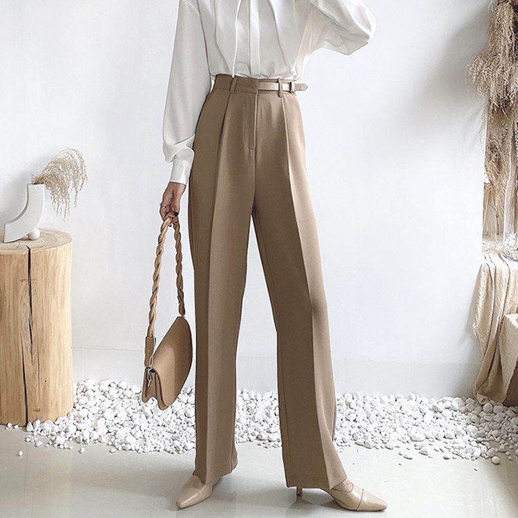 スラックス レディース ストレートパンツ ロングパンツ エレガント オフィス ハイウエスト Dazzle ダズル