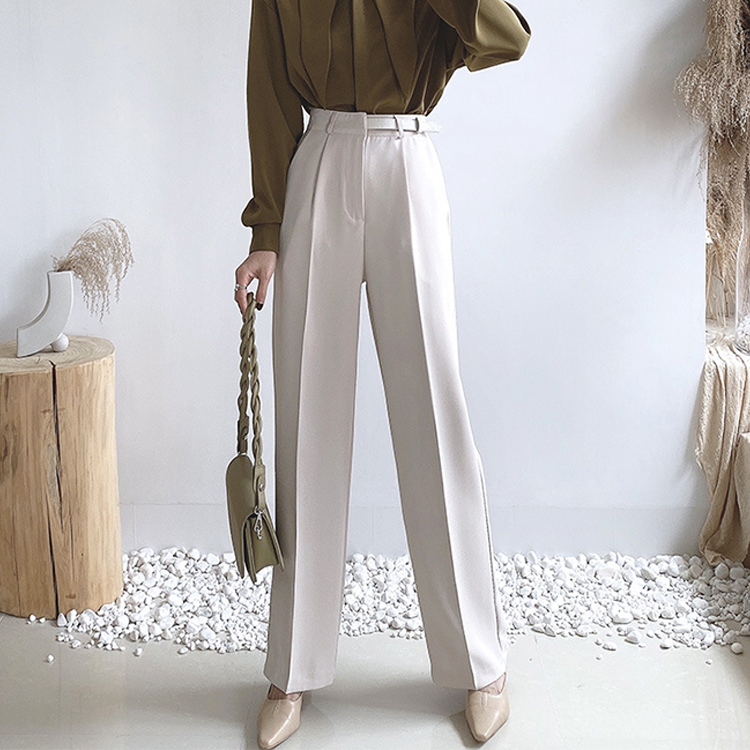 スラックス レディース ストレートパンツ ロングパンツ エレガント オフィス ハイウエスト Dazzle ダズル