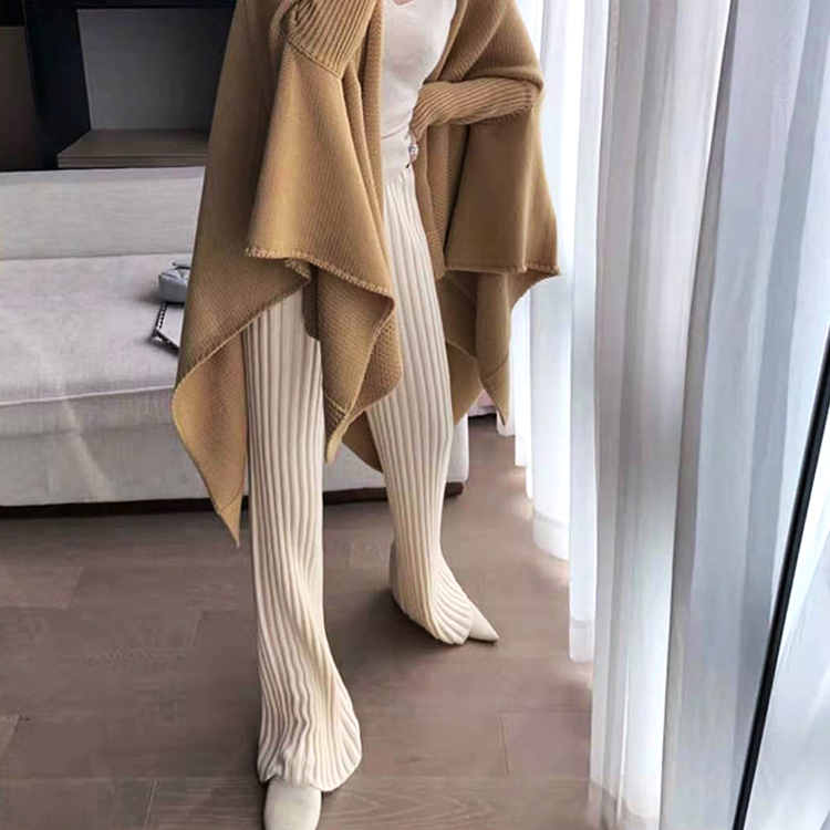 リブニットパンツ ブーツカット ニットパンツ ニット パンツ レディース ウエストゴム フレアパンツ 秋 冬 おしゃれ 韓国 Dazzle ダズル