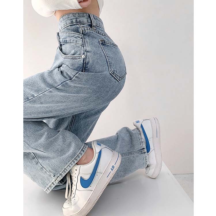 デニム レディース パンツ ストレート ウオッシュ加工 おしゃれ 個性的 アシンメトリー クロスデザイン ロングパンツ ロング セクシー Dazzle ダズル