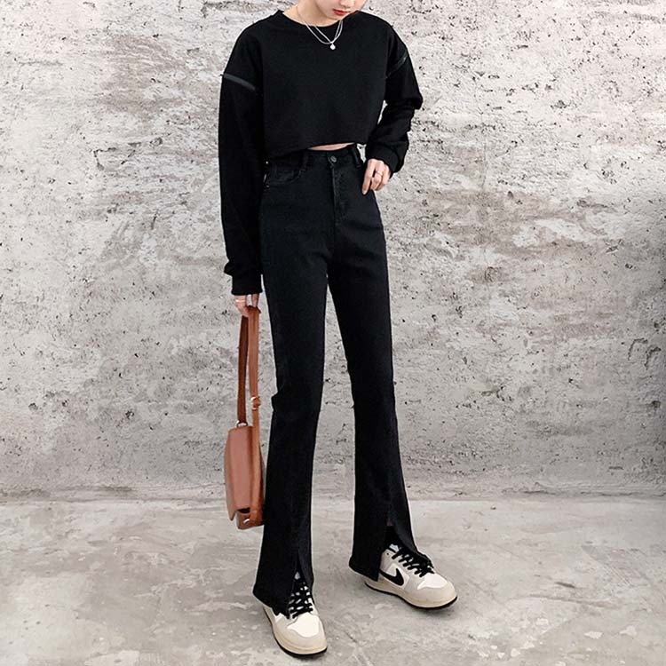 デニム レディース パンツ スリット フレア フレアパンツ スリットパンツ おしゃれ Dazzle ダズル