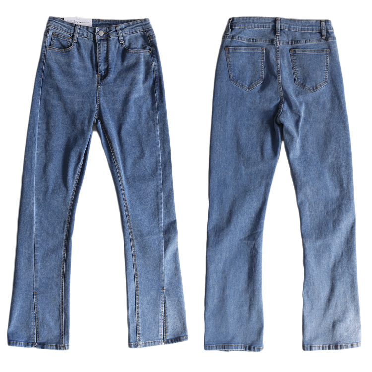 デニム レディース パンツ スリット フレア フレアパンツ スリットパンツ おしゃれ ジョイフィール joyfeel