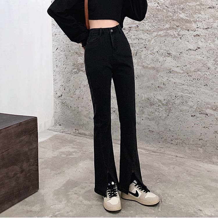 デニム レディース パンツ スリット フレア フレアパンツ スリットパンツ おしゃれ Dazzle ダズル