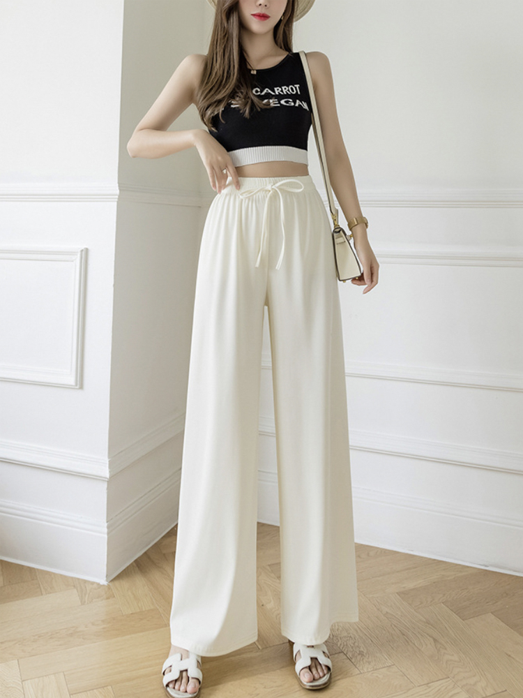 ワイドパンツ レディース ロング ロングパンツ 無地 ストレート パンツ ゆったり おしゃれ 薄手 春 夏 カジュアル ウエストゴム 楽ちん ストレッチ ジョイフィール joyfeel