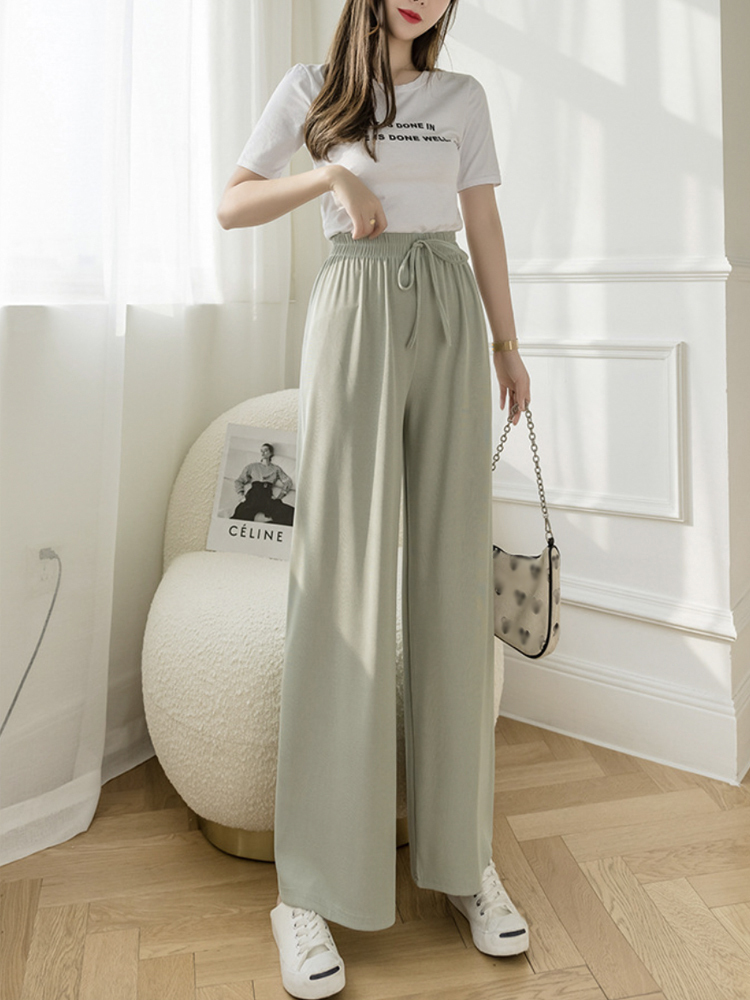ワイドパンツ レディース ロング ロングパンツ 無地 ストレート パンツ ゆったり おしゃれ 薄手 春 夏 カジュアル ウエストゴム 楽ちん ストレッチ ジョイフィール joyfeel
