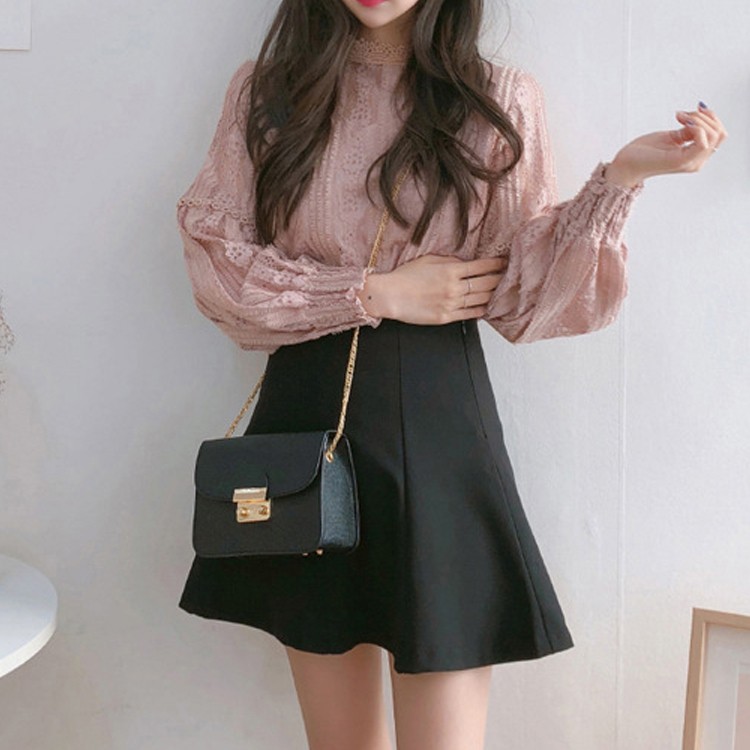 ミニスカート レディース Aライン ショート丈 スカート ハイウエスト 韓国 送料無料 Dazzle ダズル