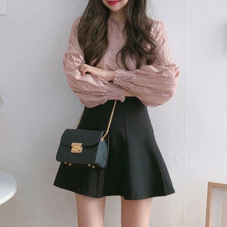 ミニスカート レディース Aライン ショート丈 スカート ハイウエスト 韓国 送料無料 Dazzle ダズル