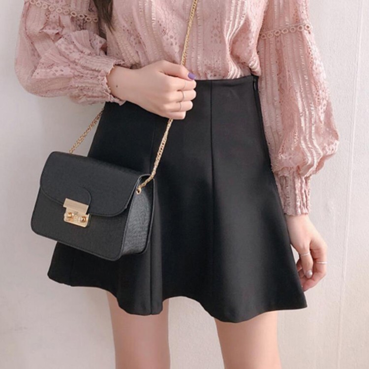 ミニスカート レディース Aライン ショート丈 スカート ハイウエスト 韓国 送料無料 Dazzle ダズル