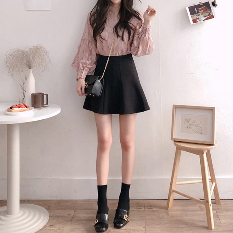 ミニスカート レディース Aライン ショート丈 スカート ハイウエスト 韓国 送料無料 Dazzle ダズル