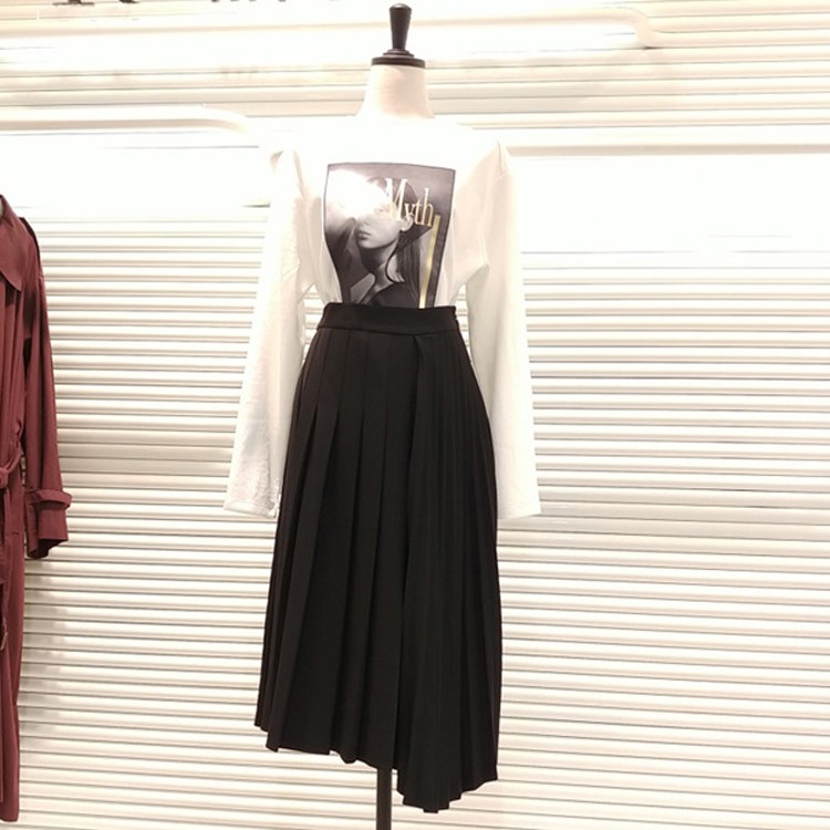 プリーツスカート レディース アシンメトリー スーツ レトロ 韓国 送料無料 Dazzle ダズル