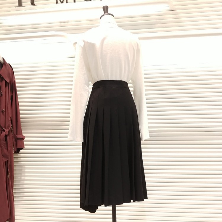 プリーツスカート レディース アシンメトリー スーツ レトロ 韓国 送料無料 Dazzle ダズル