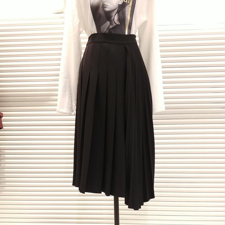 プリーツスカート レディース アシンメトリー スーツ レトロ 韓国 送料無料 Dazzle ダズル