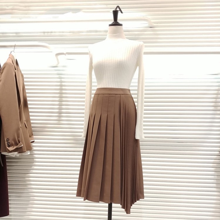 プリーツスカート レディース アシンメトリー スーツ レトロ 韓国 送料無料 Dazzle ダズル