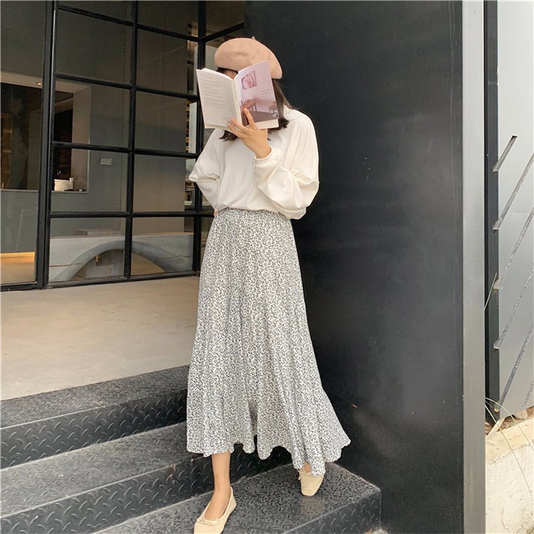 花柄スカート ロングスカート フレアスカート ミモレ丈スカート レディース 韓国 送料無料 Dazzle ダズル