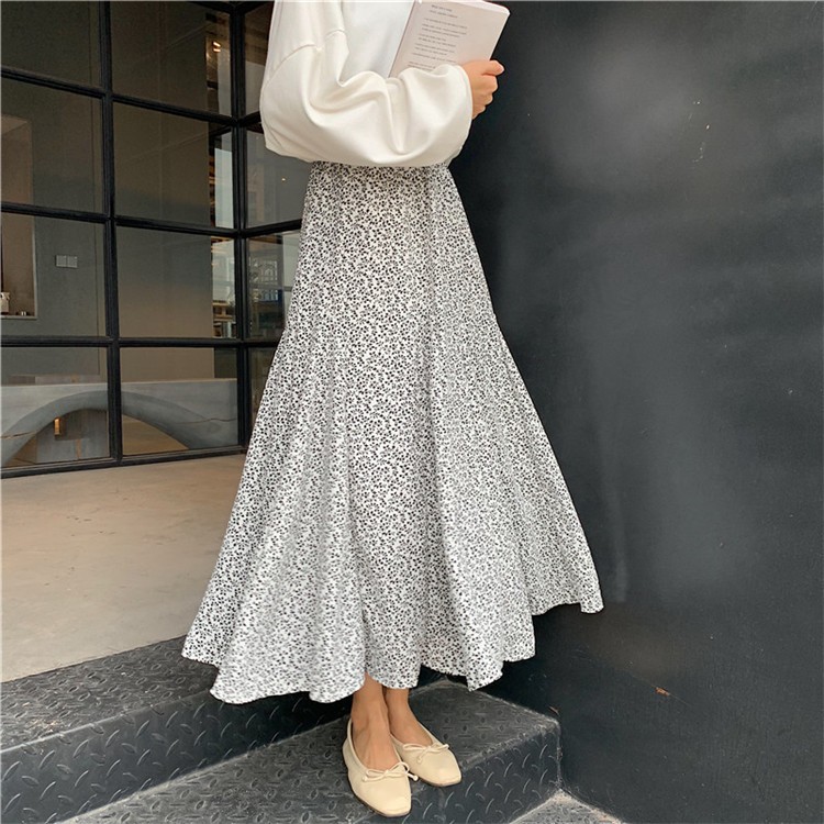 花柄スカート ロングスカート フレアスカート ミモレ丈スカート レディース 韓国 送料無料 Dazzle ダズル