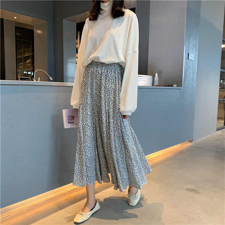 花柄スカート ロングスカート フレアスカート ミモレ丈スカート レディース 韓国 送料無料 Dazzle ダズル