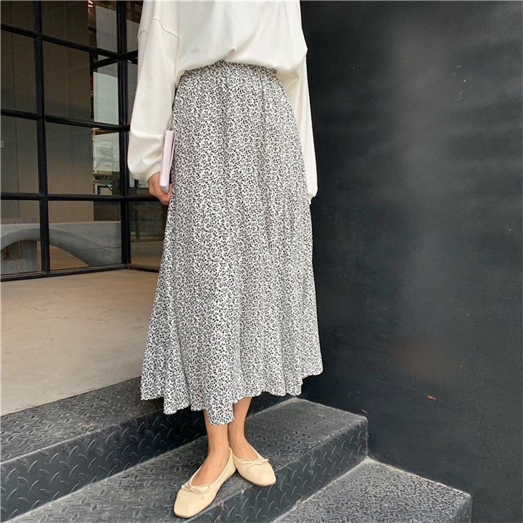 花柄スカート ロングスカート フレアスカート ミモレ丈スカート レディース 韓国 送料無料 Dazzle ダズル