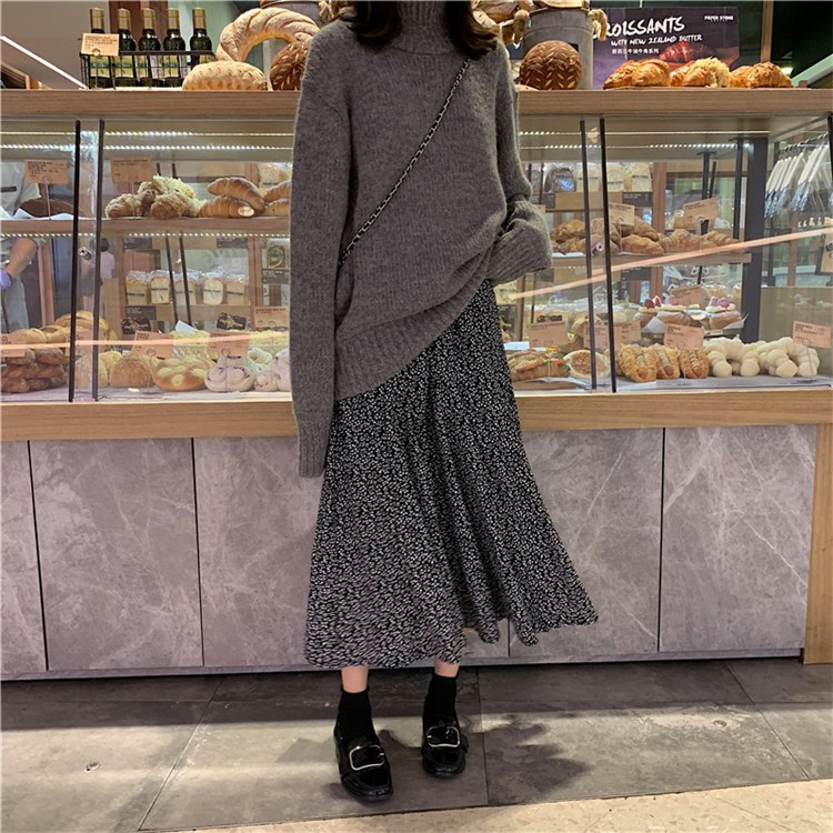 花柄スカート ロングスカート フレアスカート ミモレ丈スカート レディース 韓国 送料無料 Dazzle ダズル