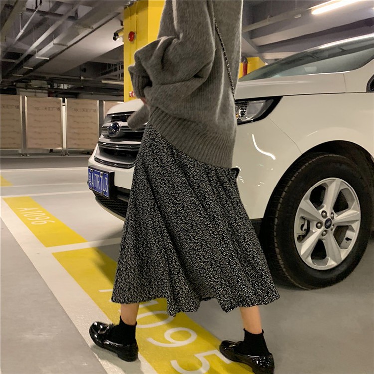 花柄スカート ロングスカート フレアスカート ミモレ丈スカート レディース 韓国 送料無料 Dazzle ダズル