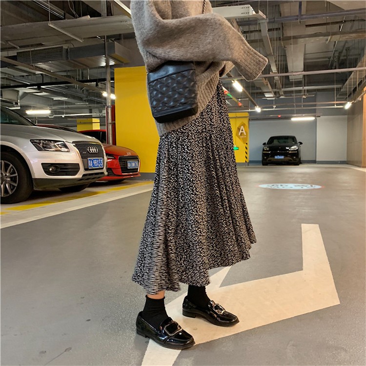 花柄スカート ロングスカート フレアスカート ミモレ丈スカート レディース 韓国 送料無料 Dazzle ダズル