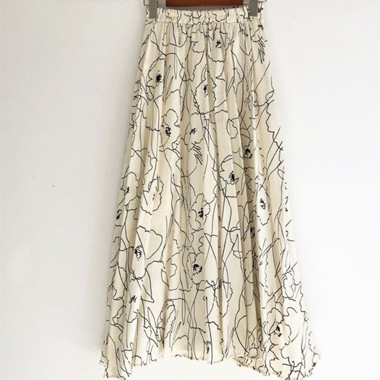 花柄スカート ロングスカート フレアスカート マキシスカート レディース 韓国 送料無料 Dazzle ダズル