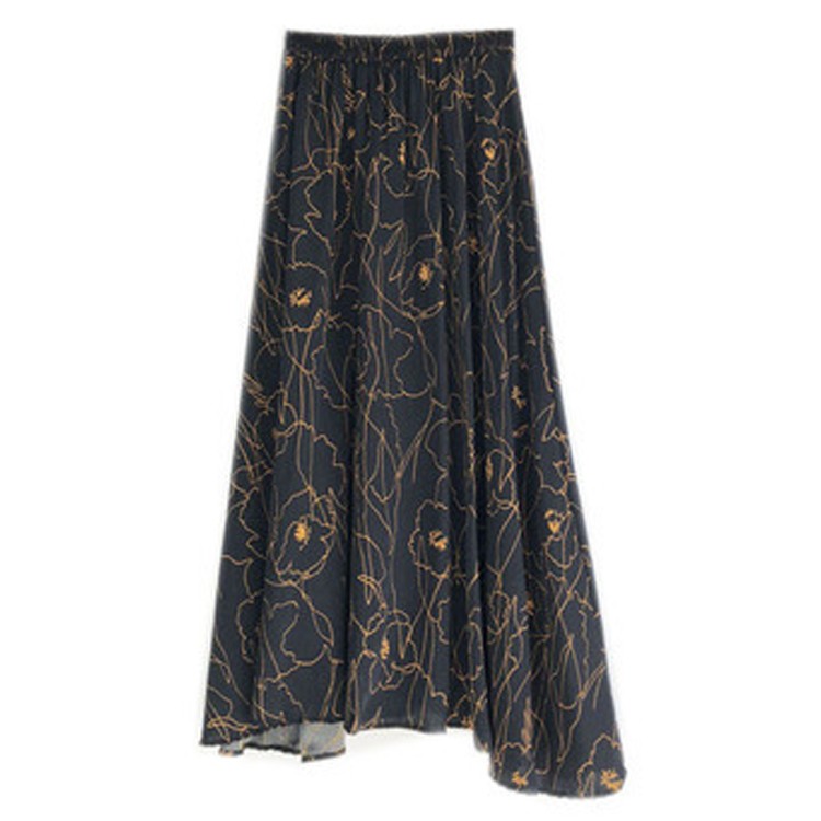 花柄スカート ロングスカート フレアスカート マキシスカート レディース 韓国 送料無料 Dazzle ダズル