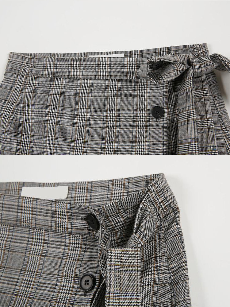 スカート チェック柄 レディース 台形 韓国 送料無料 Dazzle ダズル