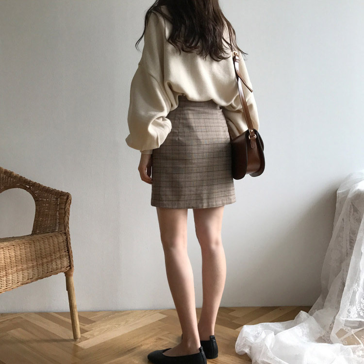 スカート チェック柄 レディース 台形 韓国 送料無料 Dazzle ダズル