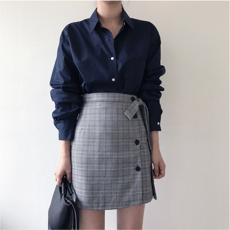 スカート チェック柄 レディース 台形 韓国 送料無料 Dazzle ダズル