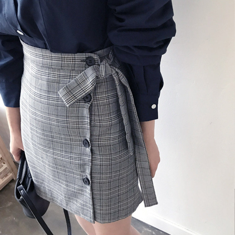 スカート チェック柄 レディース 台形 韓国 送料無料 Dazzle ダズル