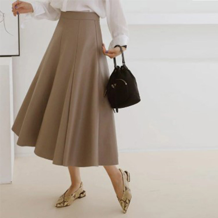 レザースカート レディース ミモレ丈 レザー 韓国 送料無料 Dazzle ダズル