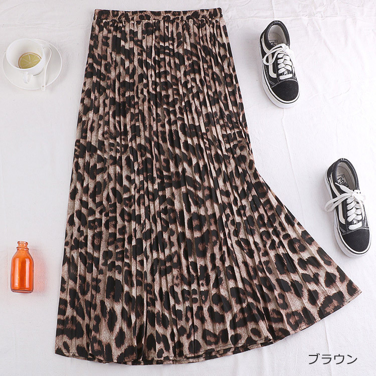 ロングスカート 柄 秋冬 スカート ロング レディース パイソン柄 ひょう柄 プリーツ プリーツスカート Dazzle ダズル