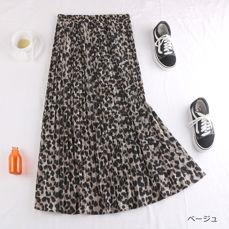 ロングスカート 柄 秋冬 スカート ロング レディース パイソン柄 ひょう柄 プリーツ プリーツスカート Dazzle ダズル