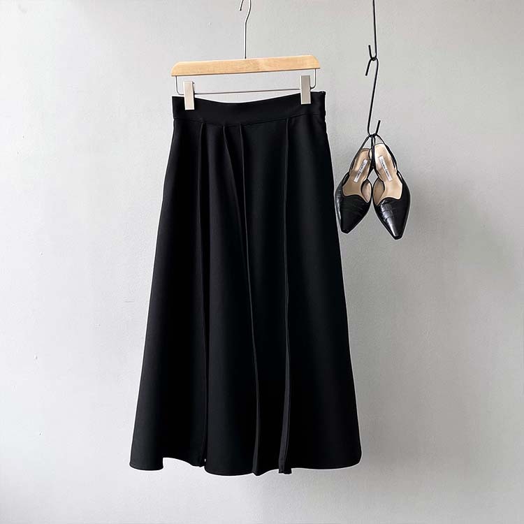 スカート レディース プリーツ フレア ミモレ丈 ロングスカート おしゃれ 通勤 大人 切り替え ハイウエスト Dazzle ダズル